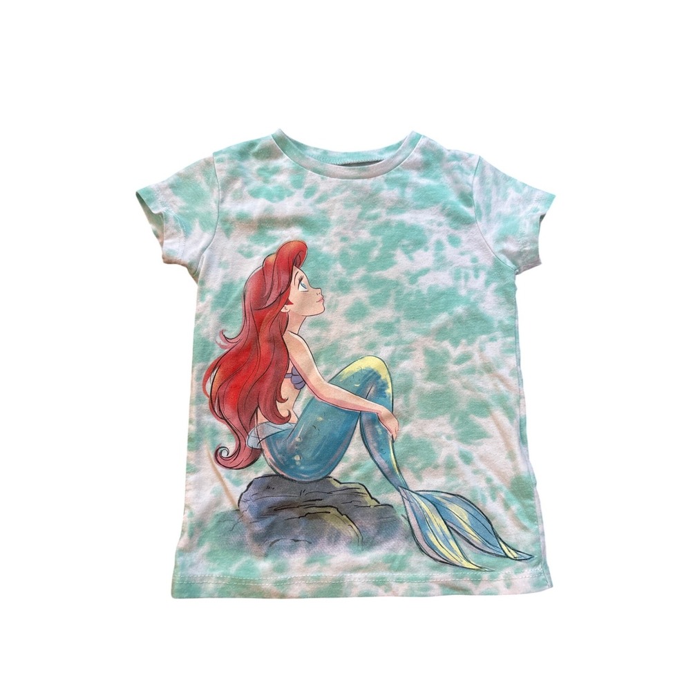 Disney Princess‎ T-Shirt Kids Teal Tie Dye Ariel Little Mermaid Graphic SIZE 2T